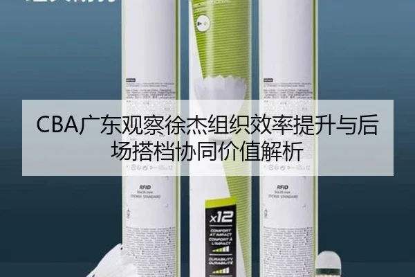 CBA广东观察徐杰组织效率提升与后场搭档协同价值解析